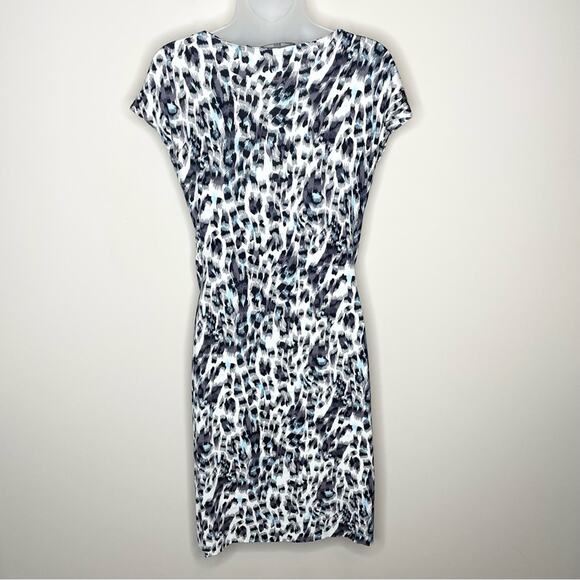 BOSS Hugo Boss white, black & white leopard print jersey knit dress size small - Picture 4 of 7